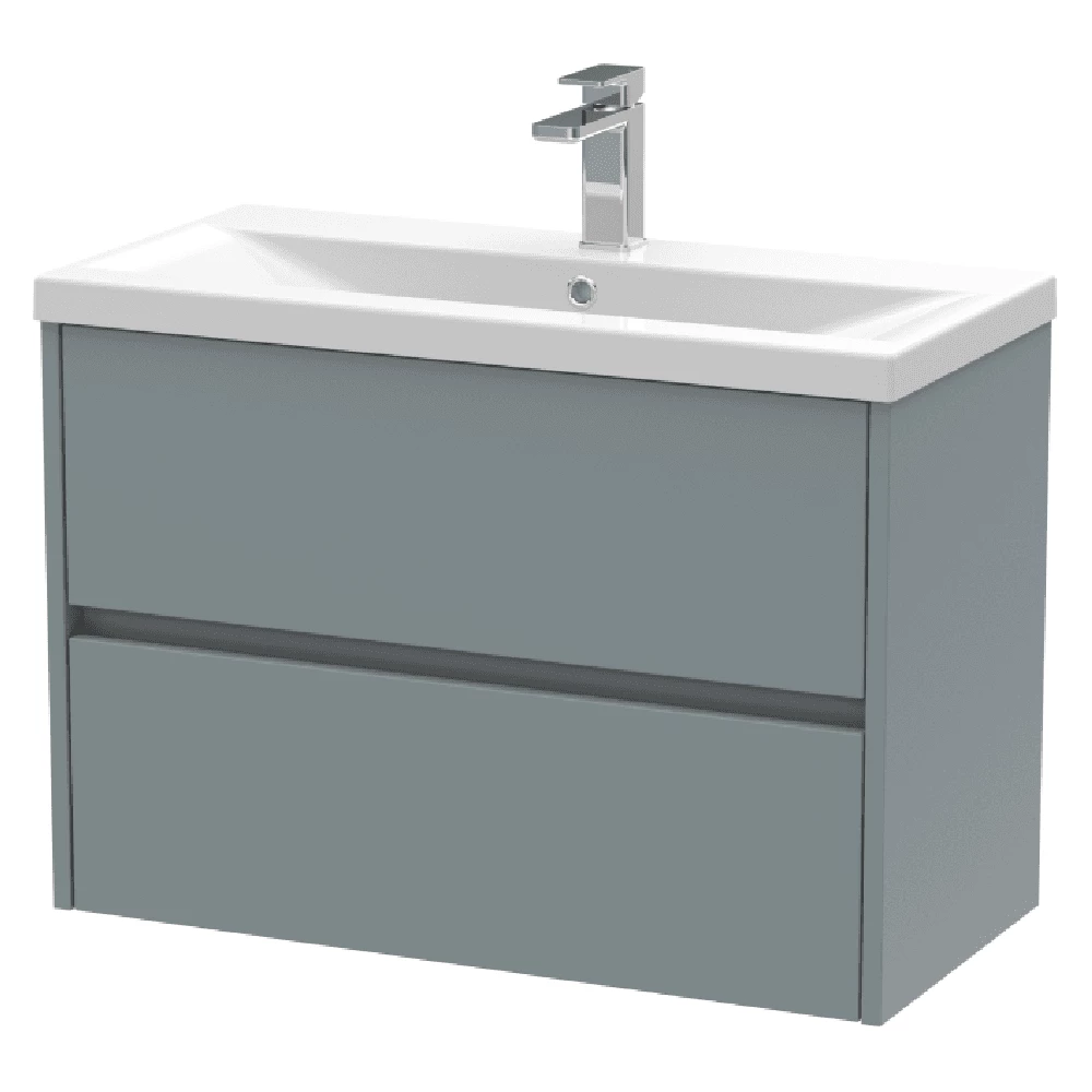 Hudson Reed Havana Coastal Grey 800 Wall Hung 2-Drawer Vanity Unit & Basin 3 Hudson Reed Havana Coastal Grey 800 Wall Hung 2-Drawer Vanity Unit & Basin