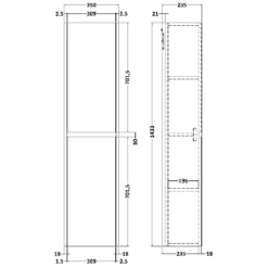 Hudson Reed Havana Metallic Slate 350 Wall Hung Tall Unit -TAPS UK Sales hudson reed havana metallic slate 350 wall hung tall unit p73977 307393 image