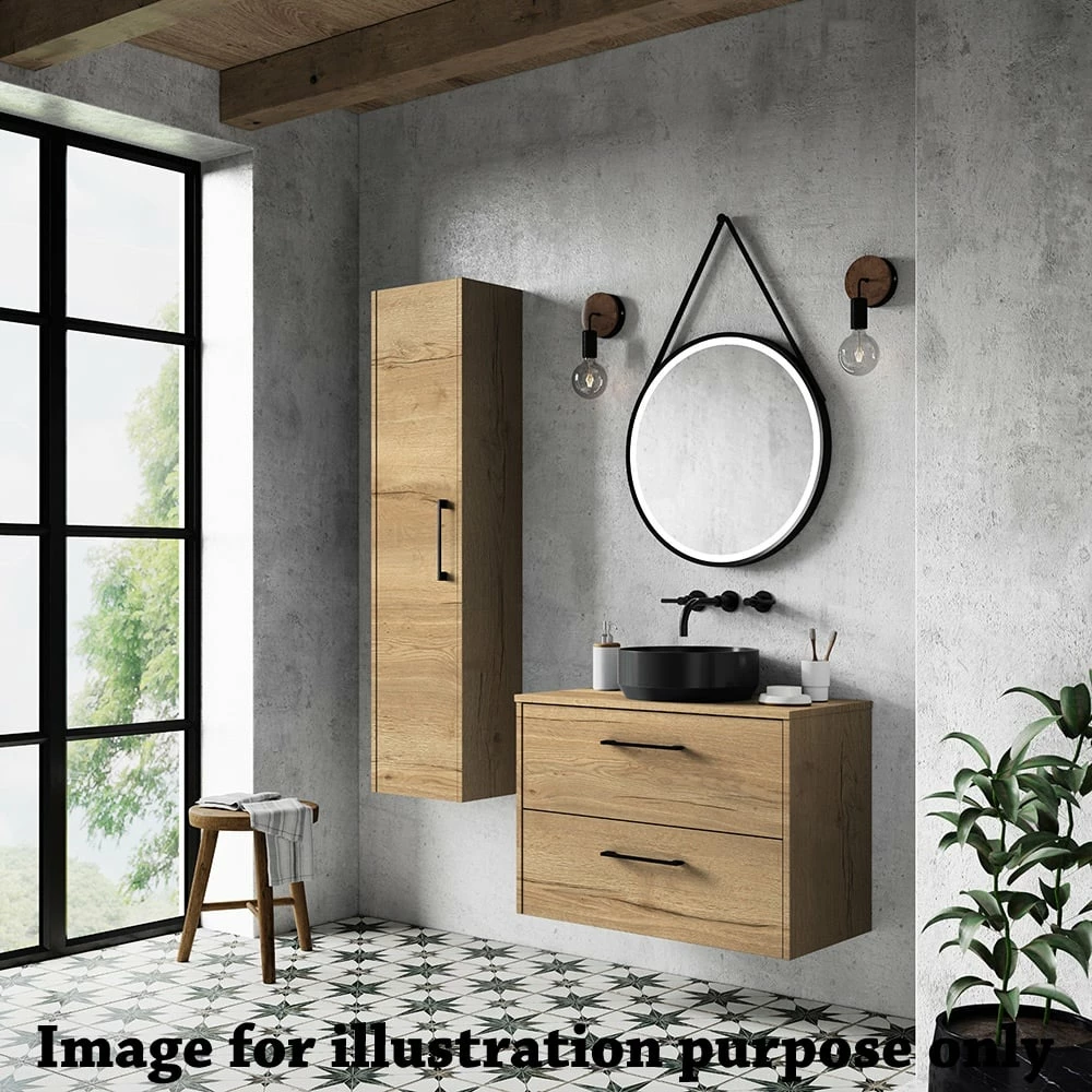 Hudson Reed Juno Autumn Oak 600mm Wall Hung Single Drawer Vanity Unit & Basin 1 4 Hudson Reed Juno Autumn Oak 600mm Wall Hung Single Drawer Vanity Unit & Basin 1 - Image 2