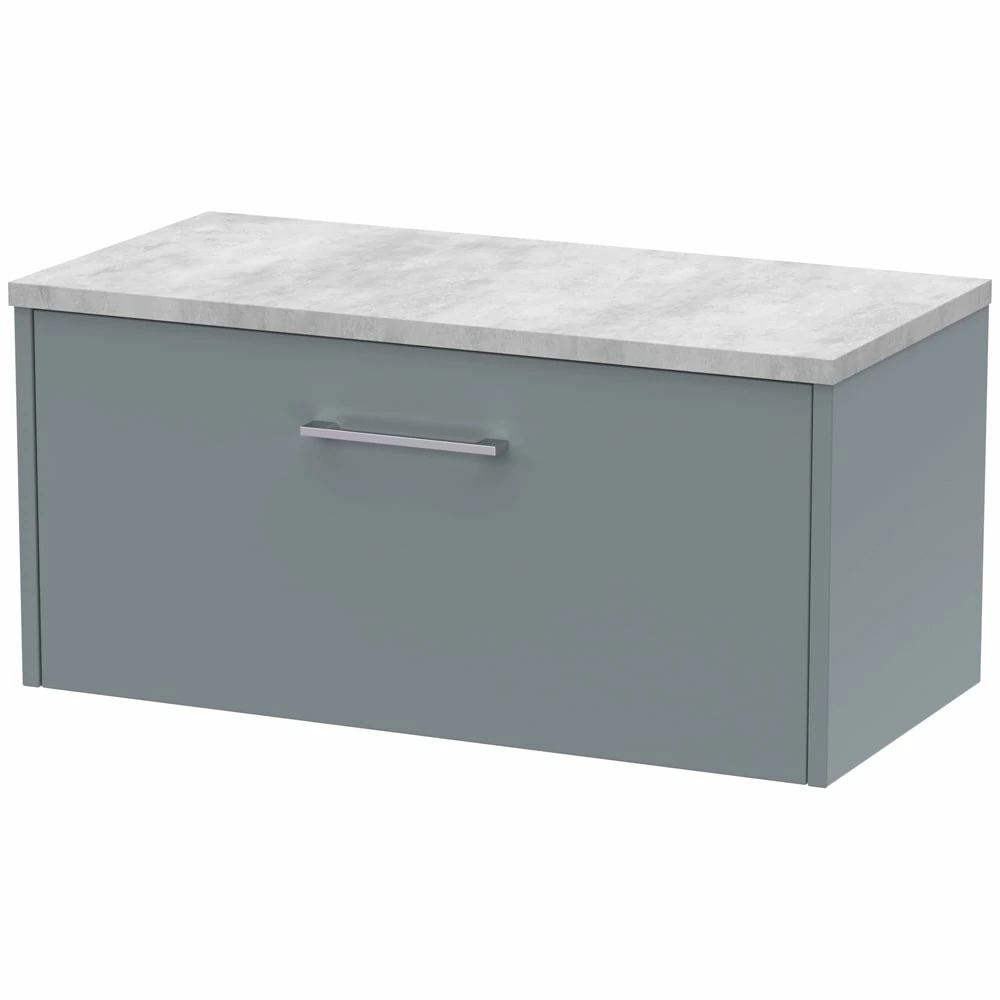 Hudson Reed Juno Coastal Grey 800mm Wall Hung Single Drawer Vanity & Laminate Top 3 Hudson Reed Juno Coastal Grey 800mm Wall Hung Single Drawer Vanity & Laminate Top