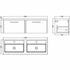 Hudson Reed Juno Electric Blue 1200mm Wall Hung 2-Drawer Vanity & Double Basin -TAPS UK Sales hudson reed juno electric blue 1200mm wall hung 2 drawer vanity double basin p60650 263892 image