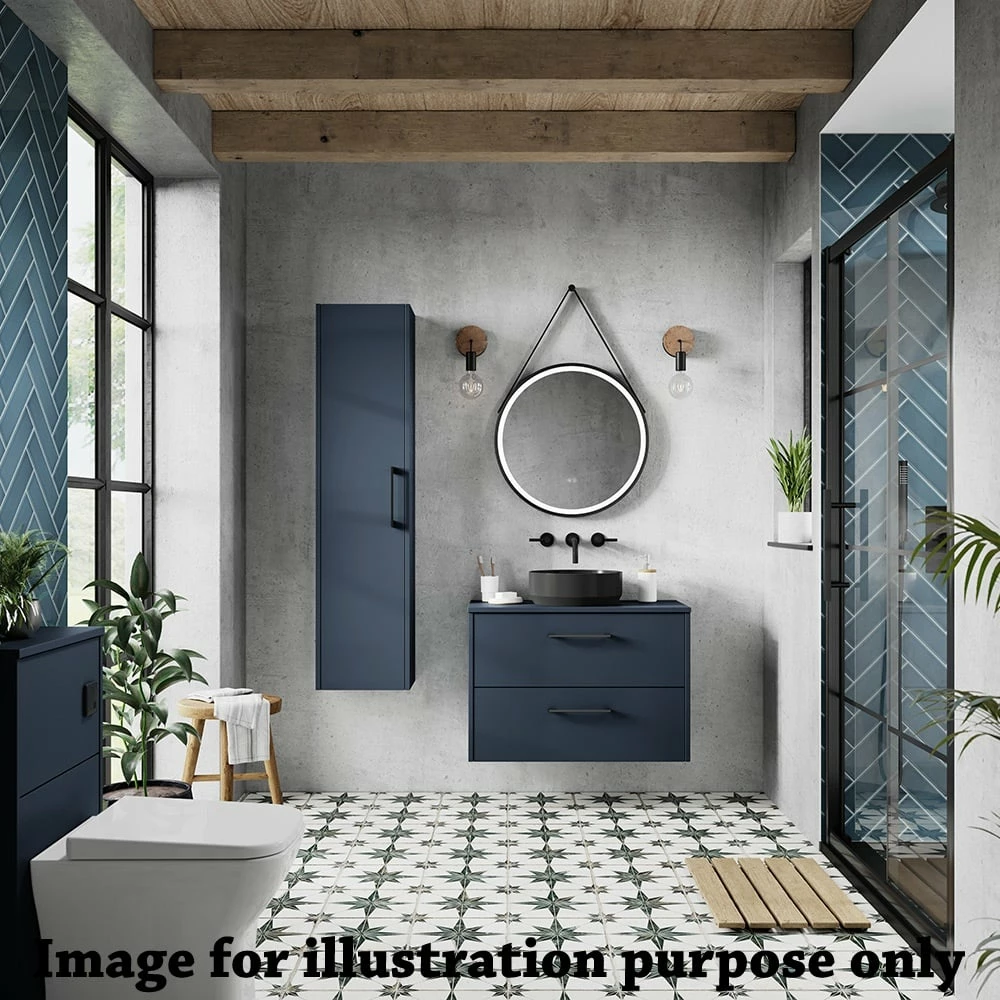 Hudson Reed Juno Electric Blue 800mm Wall Hung 2-Drawer Vanity & Laminate Top 4 Hudson Reed Juno Electric Blue 800mm Wall Hung 2-Drawer Vanity & Laminate Top - Image 2