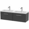 Hudson Reed Juno Graphite Grey 1200mm Wall Hung 2-Drawer Vanity & Double Basin -TAPS UK Sales hudson reed juno graphite grey 1200mm wall hung 2 drawer vanity double basin p60662 263903 image