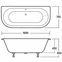 Hudson Reed Kenton 1700mm Double Ended Freestanding Bath & Pride Leg Set 13 Hudson Reed Kenton 1700mm Double Ended Freestanding Bath & Pride Leg Set -TAPS UK Sales hudson reed kenton 1700mm double ended freestanding bath pride leg set p30178 197623 image