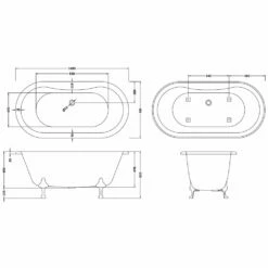 Hudson Reed Kingsbury 1500mm Double Ended Freestanding Bath & Corbel Leg Set -TAPS UK Sales hudson reed kingsbury 1500mm double ended freestanding bath corbel leg set p30185 198390 image