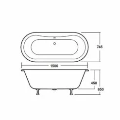 Hudson Reed Kingsbury 1500mm Double Ended Freestanding Bath & Deacon Leg Set 13 Hudson Reed Kingsbury 1500mm Double Ended Freestanding Bath & Deacon Leg Set -TAPS UK Sales hudson reed kingsbury 1500mm double ended freestanding bath deacon leg set p30184 146855 image