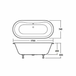 Hudson Reed Kingsbury 1700mm Double Ended Freestanding Bath & Deacon Leg Set 13 Hudson Reed Kingsbury 1700mm Double Ended Freestanding Bath & Deacon Leg Set -TAPS UK Sales hudson reed kingsbury 1700mm double ended freestanding bath deacon leg set p30190 146891 image