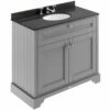 Hudson Reed Old London Storm Grey 1000mm Black Marble & 3TH Basin Vanity - LOF279 -TAPS UK Sales hudson reed old london storm grey 1000mm black marble 3th basin vanity lof279 p36075 175662 image