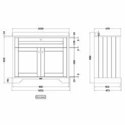 Hudson Reed Old London Storm Grey 1000mm Black Marble & 3TH Basin Vanity - LOF279 -TAPS UK Sales hudson reed old london storm grey 1000mm black marble 3th basin vanity lof279 p36075 175663 image