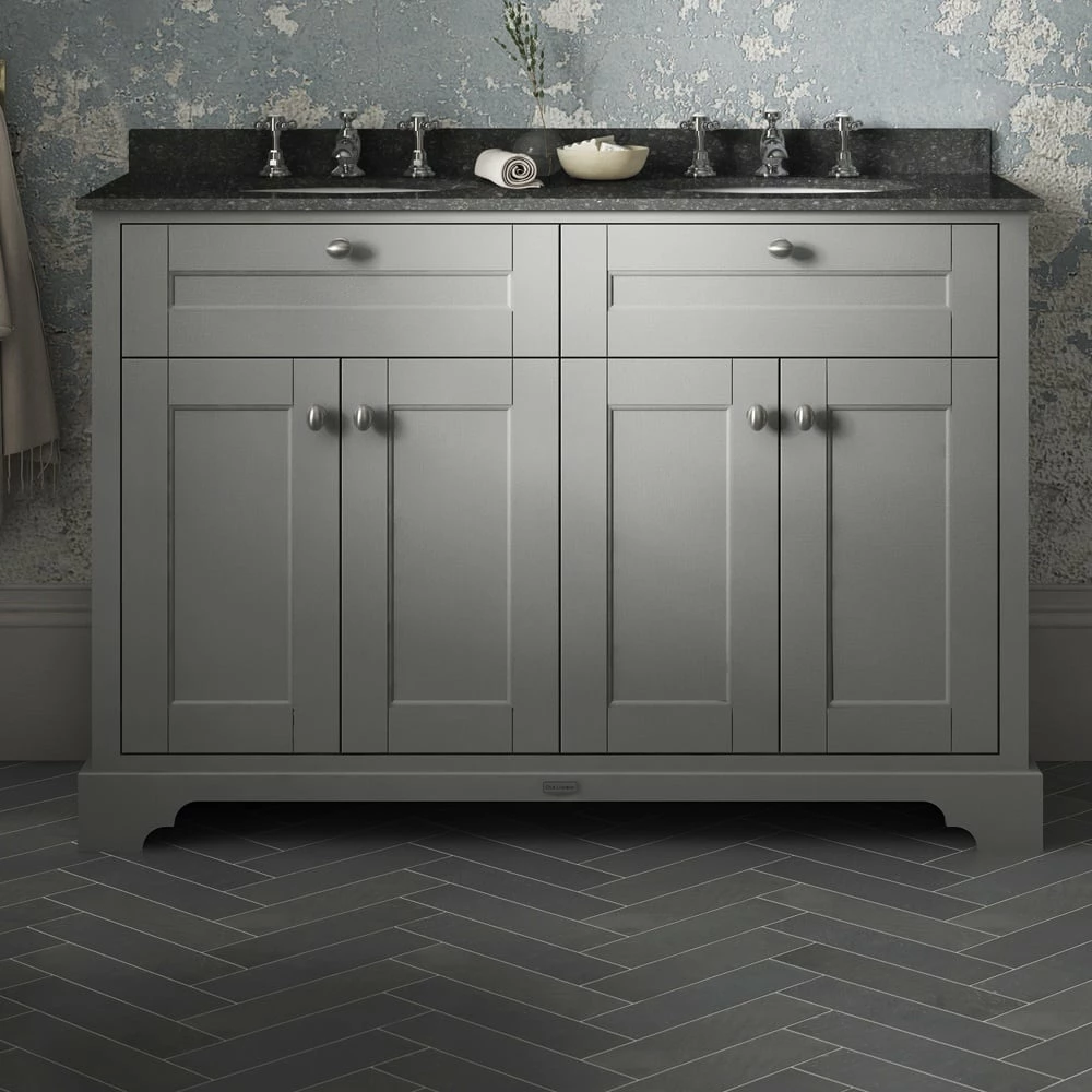 Hudson Reed Old London Storm Grey 1200mm Black Marble & 1TH Basin Vanity LOF263 4 Hudson Reed Old London Storm Grey 1200mm Black Marble & 1TH Basin Vanity LOF263 - Image 2