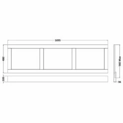 Hudson Reed Old London Storm Grey 1700mm Front Bath Panel LOP205 -TAPS UK Sales hudson reed old london storm grey 1700mm front bath panel lop205 p33155 161805 image