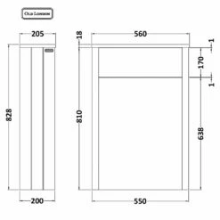 Hudson Reed Old London Storm Grey 550mm Back To Wall WC Toilet Unit LON241 -TAPS UK Sales hudson reed old london storm grey 550mm back to wall wc toilet unit lon241 p33153 161801 image