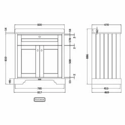 Hudson Reed Old London Storm Grey 800mm Black Marble & 1TH Basin Vanity LOF227 -TAPS UK Sales hudson reed old london storm grey 800mm black marble 1th basin vanity lof227 p33122 161734 image