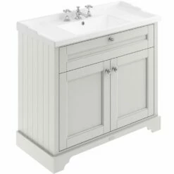 Hudson Reed Old London Timeless Sand 1000mm Floor Standing Vanity Unit & 3TH Basin - LOF437
