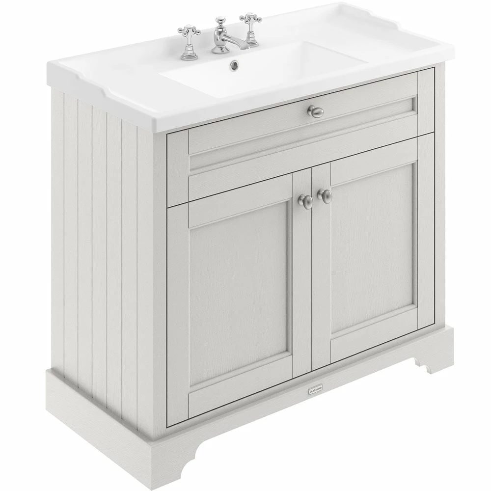 Hudson Reed Old London Timeless Sand 1000mm Floor Standing Vanity Unit & 3TH Basin - LOF437 3 Hudson Reed Old London Timeless Sand 1000mm Floor Standing Vanity Unit & 3TH Basin - LOF437