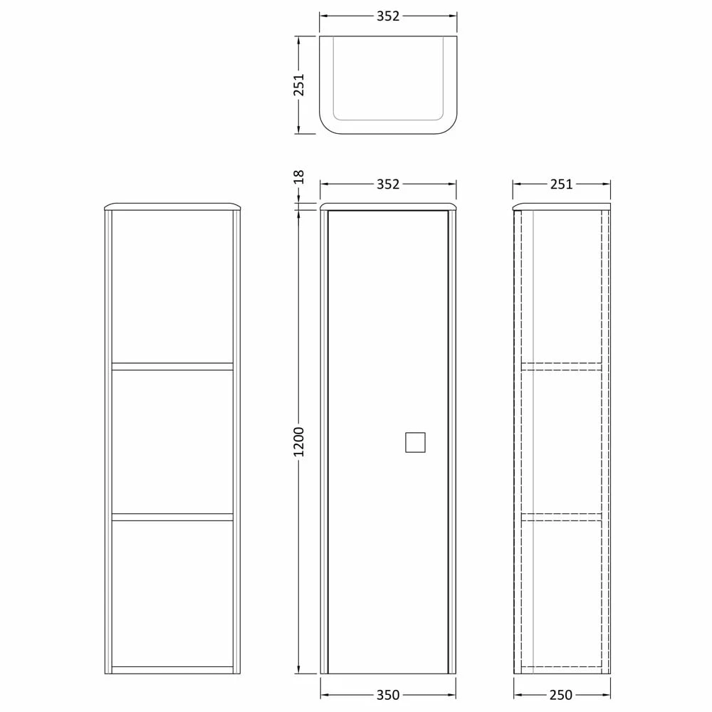 Hudson Reed Sarenna Dove Grey 352mm Tall Wall Hung Cabinet - SAR262 5 Hudson Reed Sarenna Dove Grey 352mm Tall Wall Hung Cabinet - SAR262 - Image 3