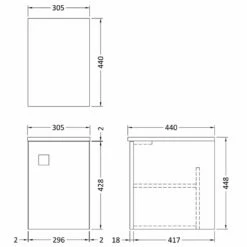 Hudson Reed Sarenna Mineral Blue 305mm Single Door Wall Hung Cupboard - SAR360 -TAPS UK Sales hudson reed sarenna mineral blue 305mm single door wall hung cupboard sar360 p39640 195069 image