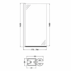 Hudson Reed Square Bath Screen - NSSQ -TAPS UK Sales hudson reed square bath screen nssq p7138 147642 image