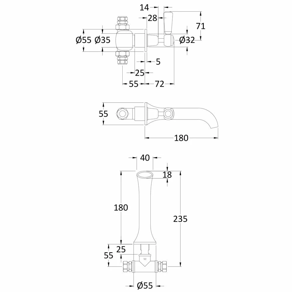 Hudson Reed Topaz Black Lever Dome Collar Basin Mixer Tap - BC417DL 4 Hudson Reed Topaz Black Lever Dome Collar Basin Mixer Tap - BC417DL - Image 2