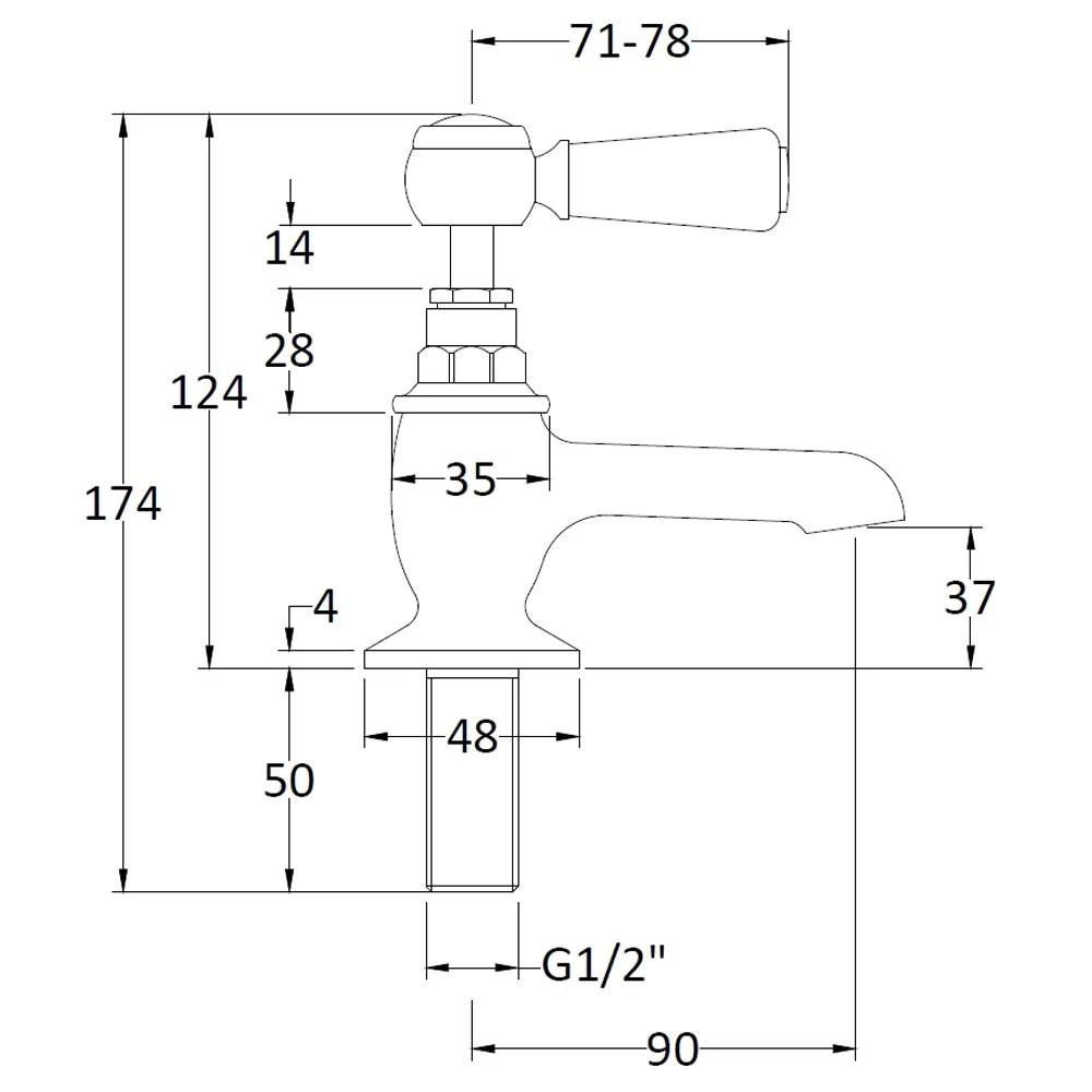 Hudson Reed Topaz Black Lever Hexagonal Collar Basin Taps - BC401HL 7 Hudson Reed Topaz Black Lever Hexagonal Collar Basin Taps - BC401HL - Image 5
