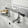 Hudson Reed Topaz Black Lever Hexagonal Collar Basin Taps - BC401HL -TAPS UK Sales hudson reed topaz black lever hexagonal collar basin taps bc401hl p29041 180372 image