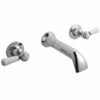 Hudson Reed Topaz White Lever Dome Collar Wall Mount 3 Hole Bath Mixer Tap - BC309DL -TAPS UK Sales hudson reed topaz white lever dome collar wall mount 3 hole bath mixer tap bc309dl p29033 142699 image