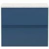 Hudson Reed Urban Blue 600mm Wall Hung 2-Drawer Vanity Unit & Worktop URB304LSW