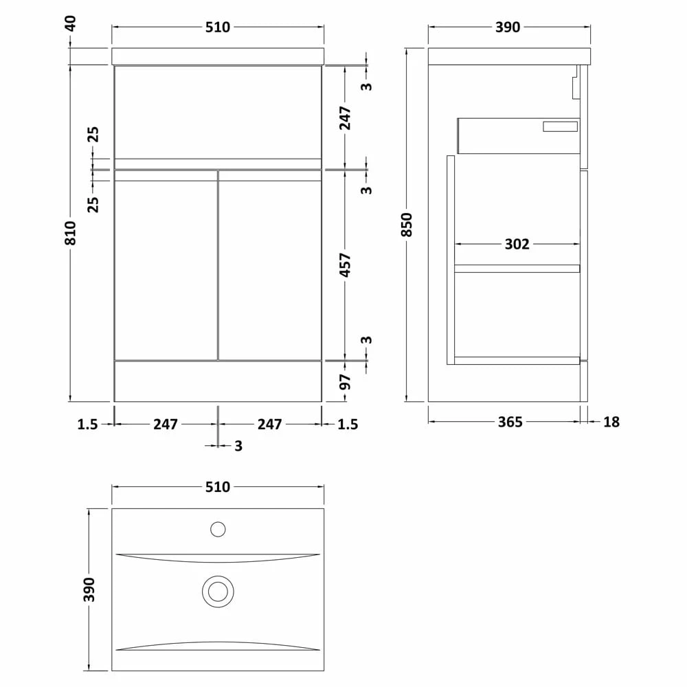 Hudson Reed Urban Grey 500mm Floor Standing Vanity Unit & Basin 1 - URB201A 4 Hudson Reed Urban Grey 500mm Floor Standing Vanity Unit & Basin 1 - URB201A - Image 2