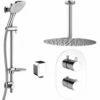 Methven Kaha Chrome Thermostatic Shower Mixer Valve, Airstream Kit & 200mm Head -TAPS UK Sales methven kaha chrome thermostatic shower mixer valve airstream kit 200mm head p53465 245554 image