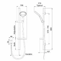 Methven Kaha Chrome Thermostatic Shower Mixer Valve & Aurajet Aio Slide Rail Kit -TAPS UK Sales methven kaha chrome thermostatic shower mixer valve aurajet aio slide rail kit p53429 241223 image
