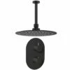 Methven Kaha Matte Black Thermostatic Shower Mixer & 200mm Showerhead & Arm -TAPS UK Sales methven kaha matte black thermostatic shower mixer 200mm showerhead arm p54395 245203 image