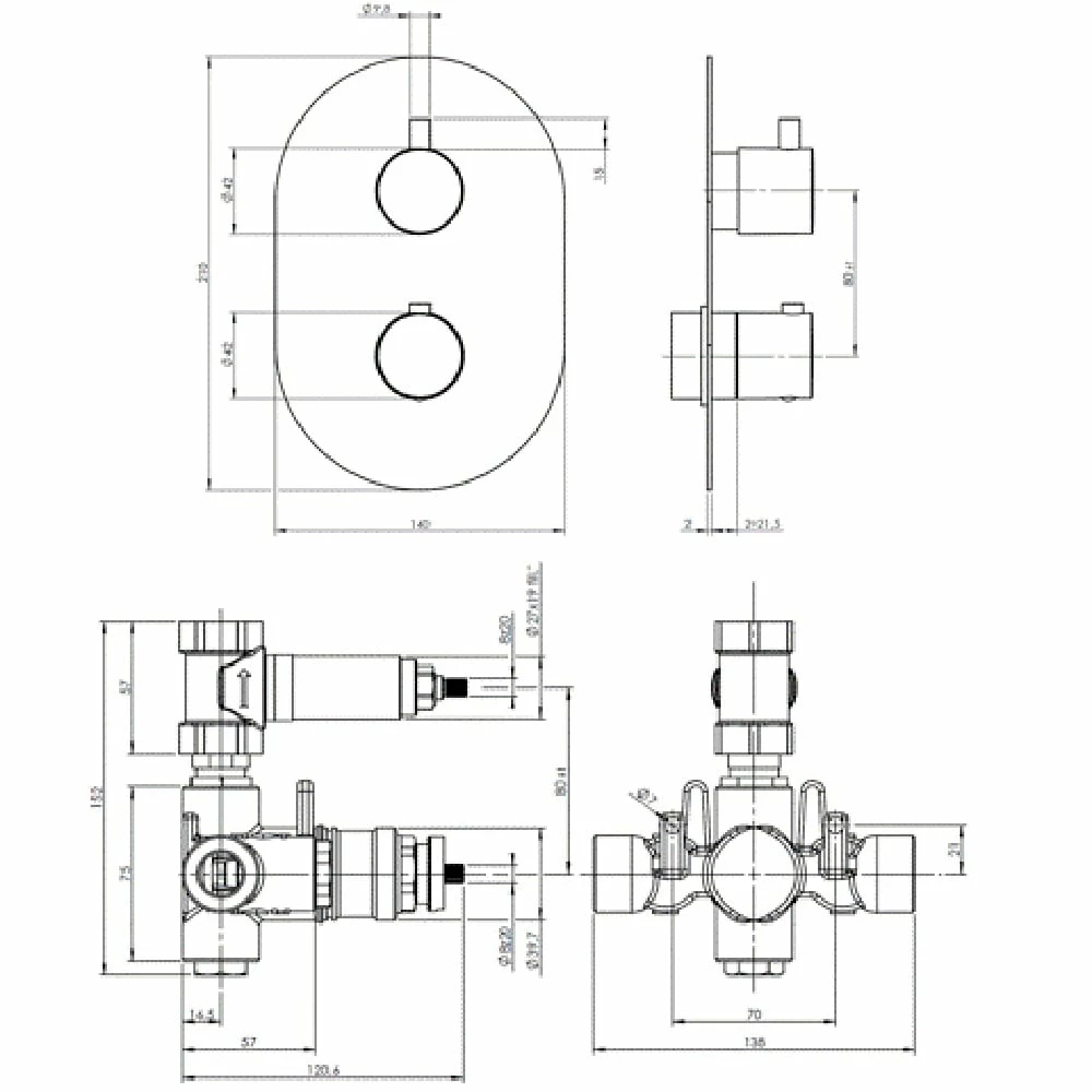 Methven Kaha Matte Black Thermostatic Shower Mixer & 200mm Showerhead & Arm 7 Methven Kaha Matte Black Thermostatic Shower Mixer & 200mm Showerhead & Arm - Image 5