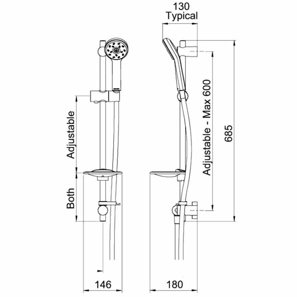 Methven Kiri ABS Thermostatic Shower Mixer Valve, Santinjet Kit & 300mm Head 10 Methven Kiri ABS Thermostatic Shower Mixer Valve, Santinjet Kit & 300mm Head - Image 8