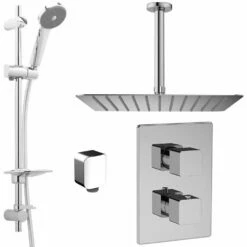 Methven Kiri ABS Thermostatic Shower Mixer Valve, Santinjet Kit & 300mm Head