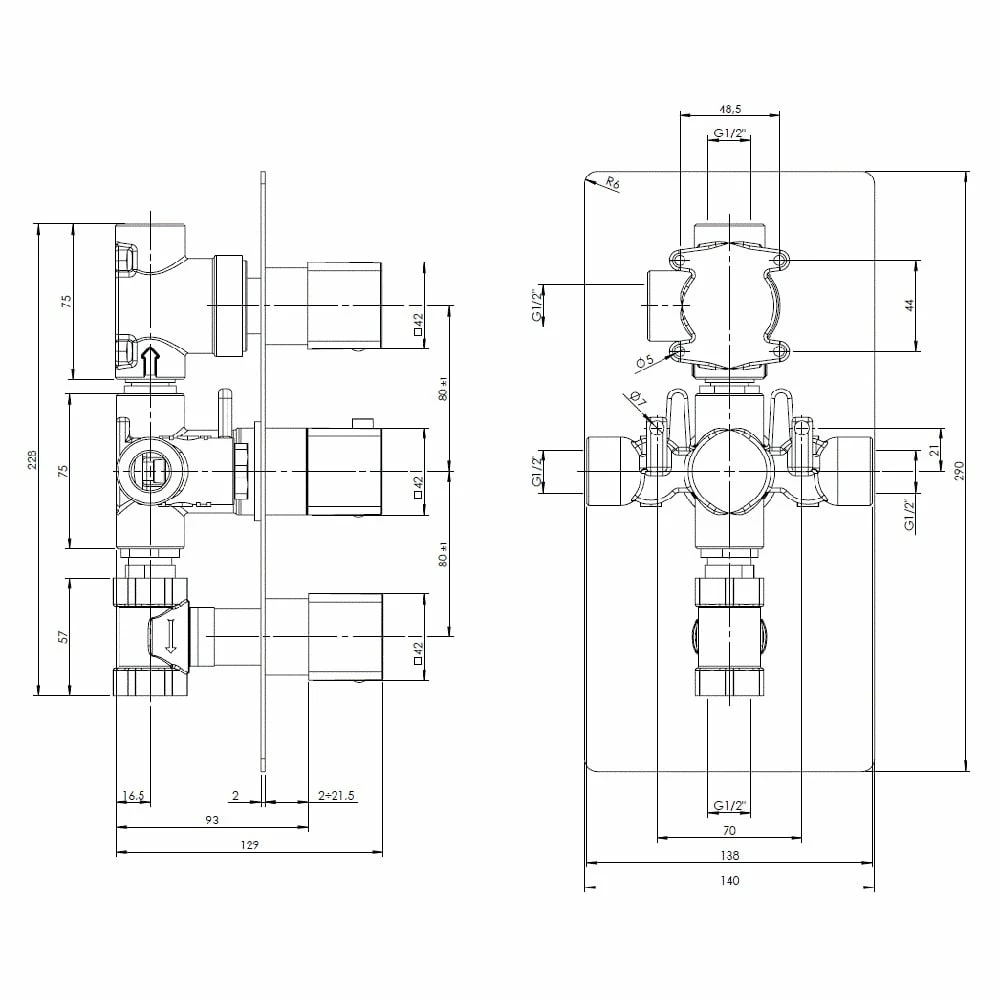 Methven Kiri Chrome Thermostatic 3 Direction Concealed Shower Valve KIRI 3D 4 Methven Kiri Chrome Thermostatic 3 Direction Concealed Shower Valve KIRI 3D - Image 2