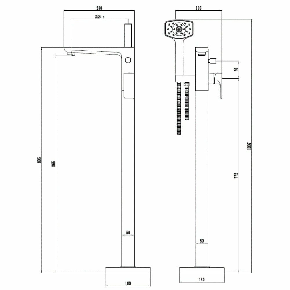Methven Wai Chrome Floor Mounted Bath Shower Mixer Tap WAIFMBSM 4 Methven Wai Chrome Floor Mounted Bath Shower Mixer Tap WAIFMBSM - Image 2