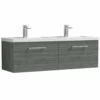 Nuie Arno Anthracite 1200 Wall Hung 2-Drawer Vanity Unit & Double Basin 2 Nuie Arno Anthracite 1200 Wall Hung 2-Drawer Vanity Unit & Double Basin -TAPS UK Sales nuie arno anthracite 1200 wall hung 2 drawer vanity unit double basin p57547 265908 image