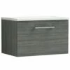 Nuie Arno Anthracite 600mm Wall Hung 1-Drawer Vanity & Laminate Top