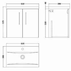 Nuie Arno Anthracite 600mm Wall Hung 2-Door Vanity Unit & Basin 1 -TAPS UK Sales nuie arno anthracite 600mm wall hung 2 door vanity unit basin 1 p57415 265896 image