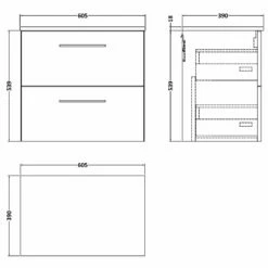 Nuie Arno Anthracite 600mm Wall Hung 2-Drawer Vanity Unit & Worktop -TAPS UK Sales nuie arno anthracite 600mm wall hung 2 drawer vanity unit worktop p57764 265291 image