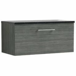 Nuie Arno Anthracite 800mm Wall Hung 1-Drawer Vanity & Laminate Top
