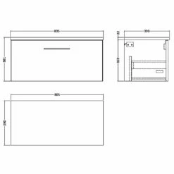 Nuie Arno Anthracite 800mm Wall Hung 1-Drawer Vanity & Laminate Top -TAPS UK Sales nuie arno anthracite 800mm wall hung 1 drawer vanity laminate top p62504 270453 image