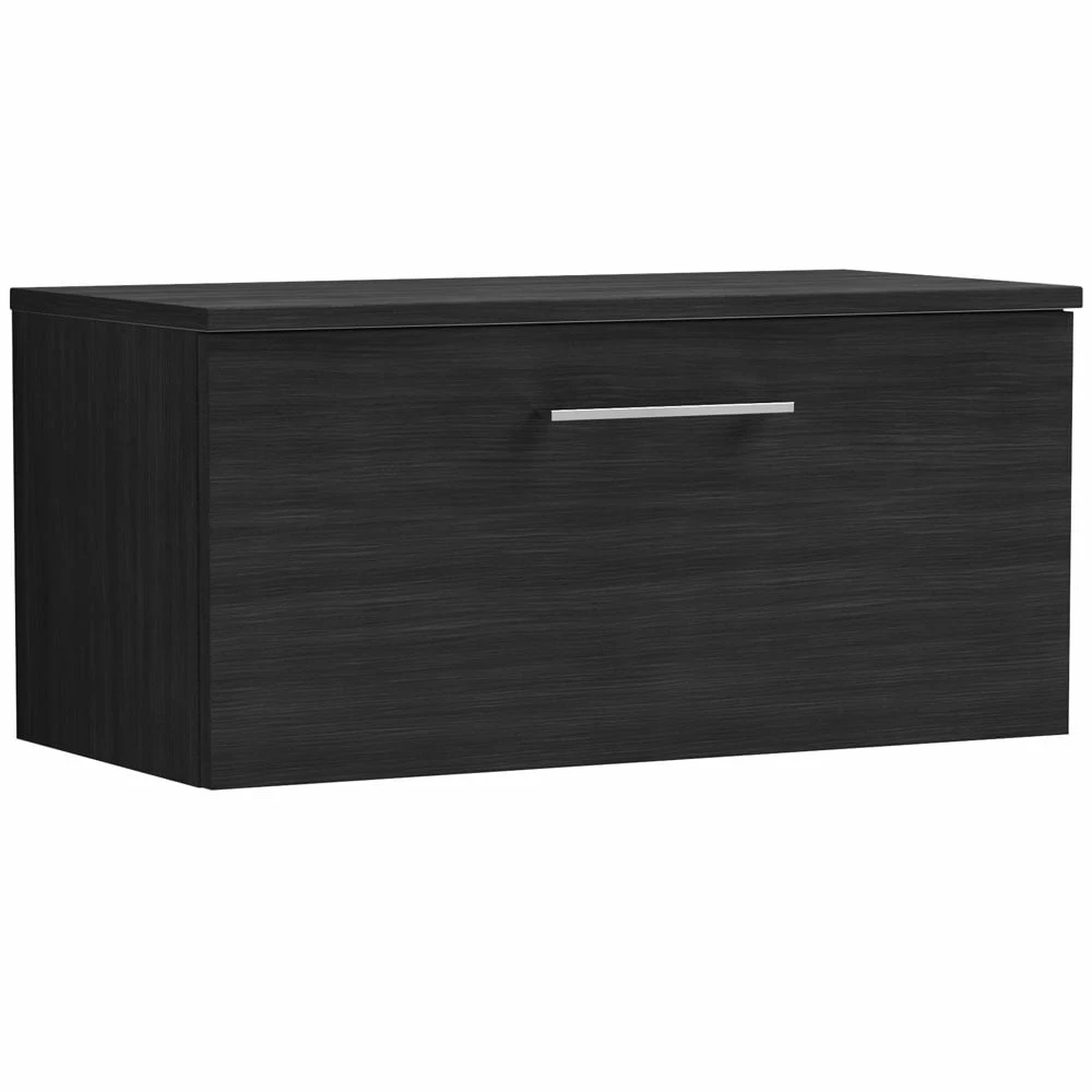 Nuie Arno Charcoal Black 800mm Wall Hung 1-Drawer Vanity & Worktop 3 Nuie Arno Charcoal Black 800mm Wall Hung 1-Drawer Vanity & Worktop
