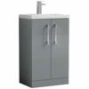 Nuie Arno Compact Cloud Grey 500mm Floor Stading 2-Door Vanity Unit & Ceramic Basin 2 Nuie Arno Compact Cloud Grey 500mm Floor Stading 2-Door Vanity Unit & Ceramic Basin -TAPS UK Sales nuie arno compact cloud grey 500mm floor stading 2 door vanity unit ceramic basin p58891 265605 image