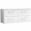 Nuie Arno Gloss White 1200mm Wall Hung 4-Drawer Vanity Unit & Worktop -TAPS UK Sales nuie arno gloss white 1200mm wall hung 4 drawer vanity unit worktop p62689 271090 image