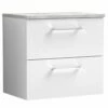 Nuie Arno Gloss White 600 Wall Hung 2-Drawer Vanity Unit & Laminate Top -TAPS UK Sales nuie arno gloss white 600 wall hung 2 drawer vanity unit laminate top p56948 259434 image