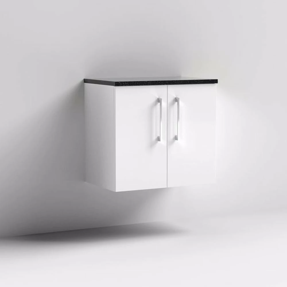 Nuie Arno Gloss White 600mm Wall Hung 2-Door Vanity Unit & Laminate Top 4 Nuie Arno Gloss White 600mm Wall Hung 2-Door Vanity Unit & Laminate Top - Image 2