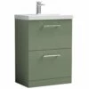 Nuie Arno Satin Green 600mm Floor Stading 2-Drawer Vanity Unit & Basin 1 -TAPS UK Sales nuie arno satin green 600mm floor stading 2 drawer vanity unit basin 1 p61829 268394 image