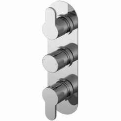 Nuie Arvan Chrome Triple Thermostatic Shower Valve With Diverter - ARVTR03