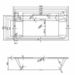 Nuie Ascott Traditional White Double Ended Art Deco Bath 1800x800mm - NLB114 -TAPS UK Sales nuie ascott traditional white double ended art deco bath 1800x800mm nlb114 p31304 155436 image